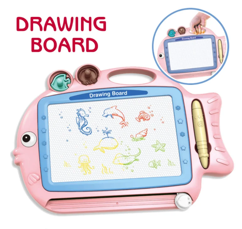 DIY Write and Erase Pad 3d Education children painting writing pad kids magic magnetic drawing board magnet pen stamps stencils