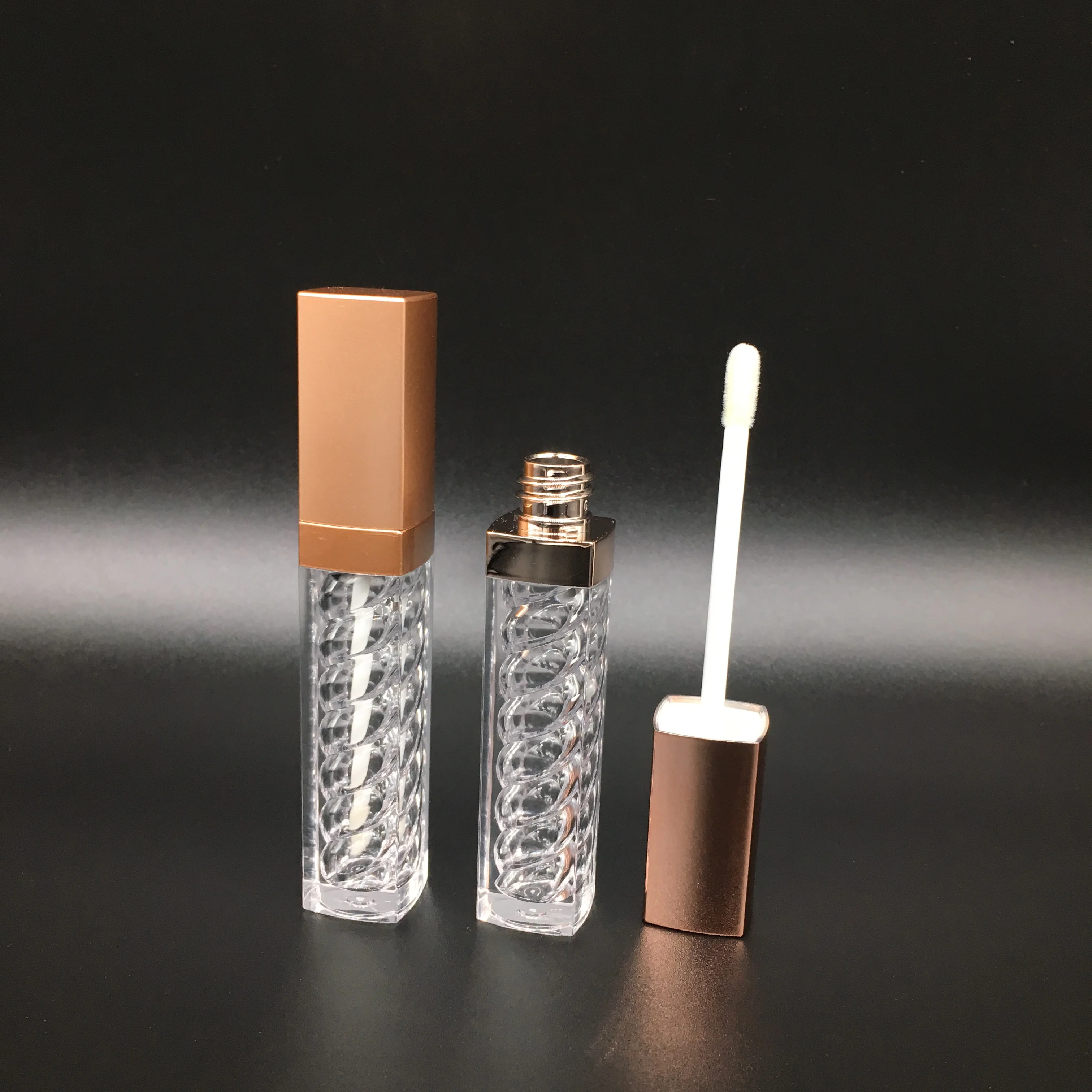 Unique Custom Bronze Plastic Square Lip Gloss Tube