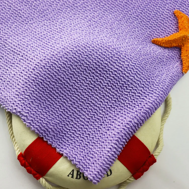 Popular item polyester elastic crinkle jacquard beach wear fabric