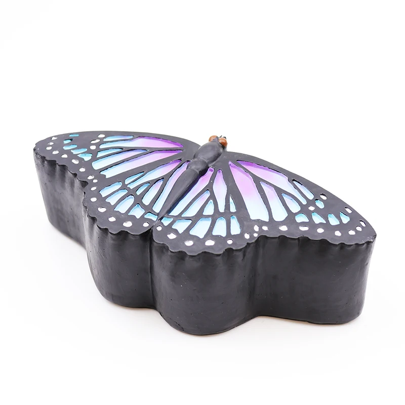 Wholesale keepsake pet dog cat funeral urns custom resin blue butterfly urns for adult and infant ashes cremation urn