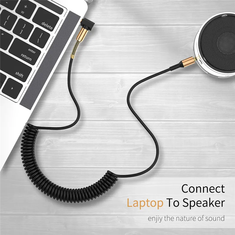 
Spring Earphone Code 3.5mm Jack Male to Male Audio Cable Aux Cable for Car LG Samsung Galaxy 