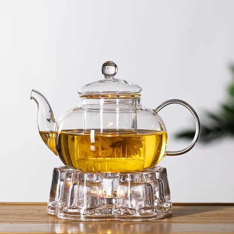 Modern Design Large Capacity Borosilicate Glass Teapot Set Heatproof Transparent Infuser with Removable Loose Tea Glass Water