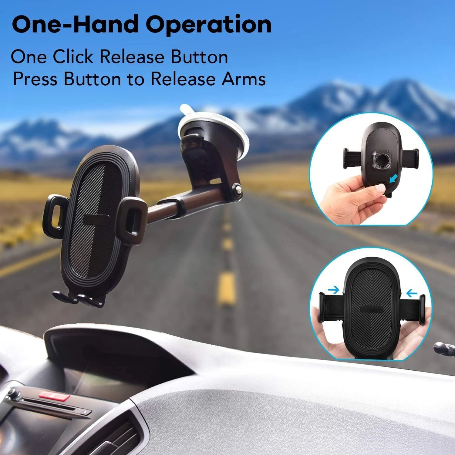 Car Phone Holder Dashboard Windscreen Sturdy Suction Cup Phone Mount 360 Degrees Freely Rotation Stable Strong Suction Car Mount