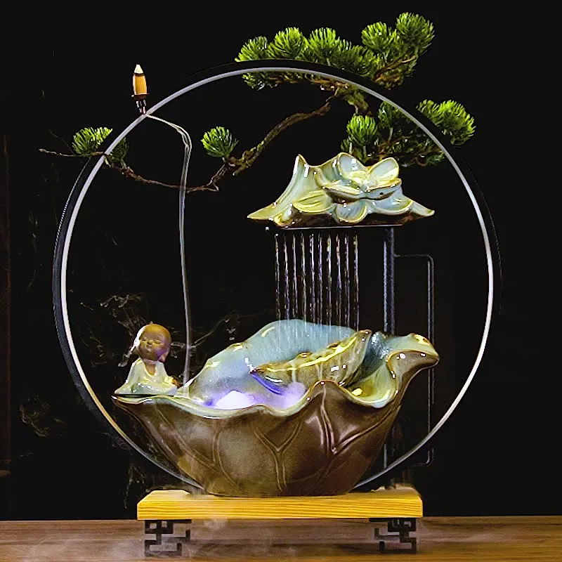 Flowing water ornaments home creative fountain living room office desktop porch for new home opening gift