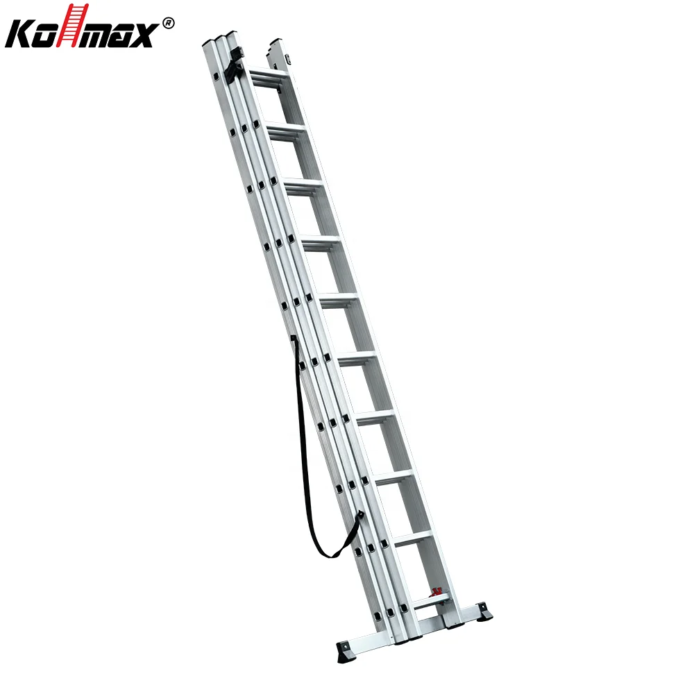 High Quality Aluminium Ladder Ce/en131 Certificate 225 Lbs 3x9 Section Extension Ladder