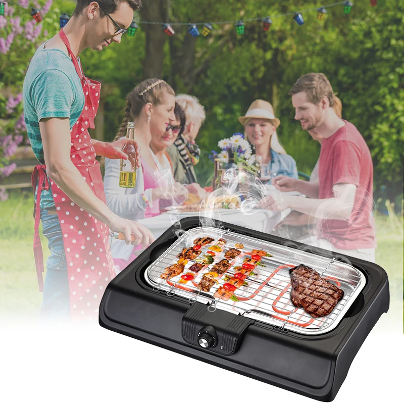 Portable Barbecue Easily Cleaned Electrical Senza Fumo Smokeless Bbq