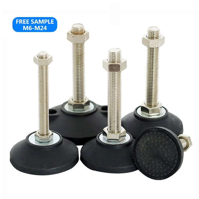 Zinc-Plated Nylon Fixed Heavy Duty 75mm Rack M8 M10 4.8inch Furniture Feet Levellers Adjustable Foot