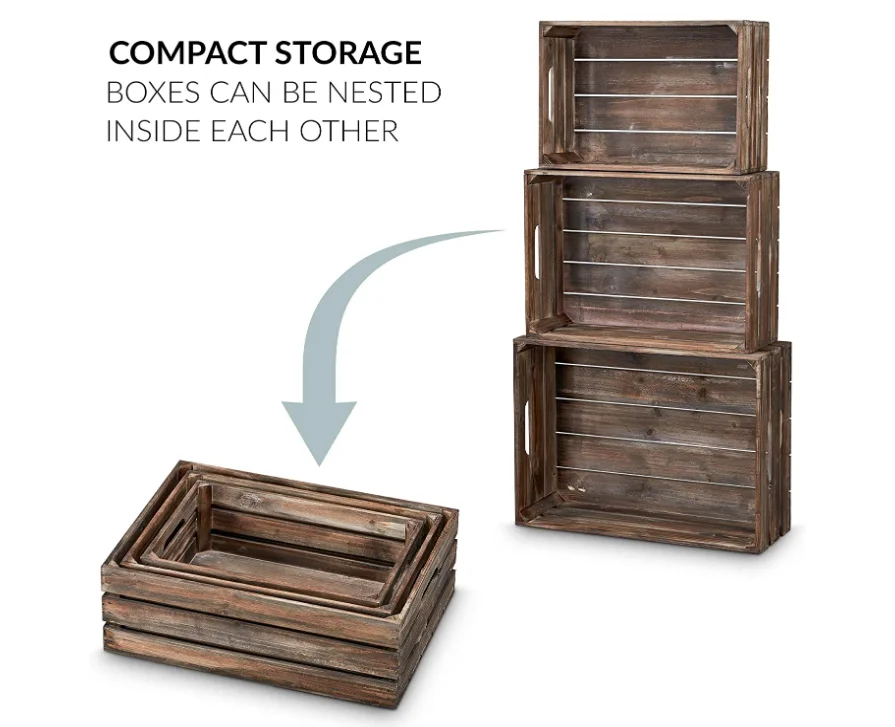 Luxury Retro Style Aesthetic Home Decor Wood Box Wooden Chest Box For Living Room Funiture