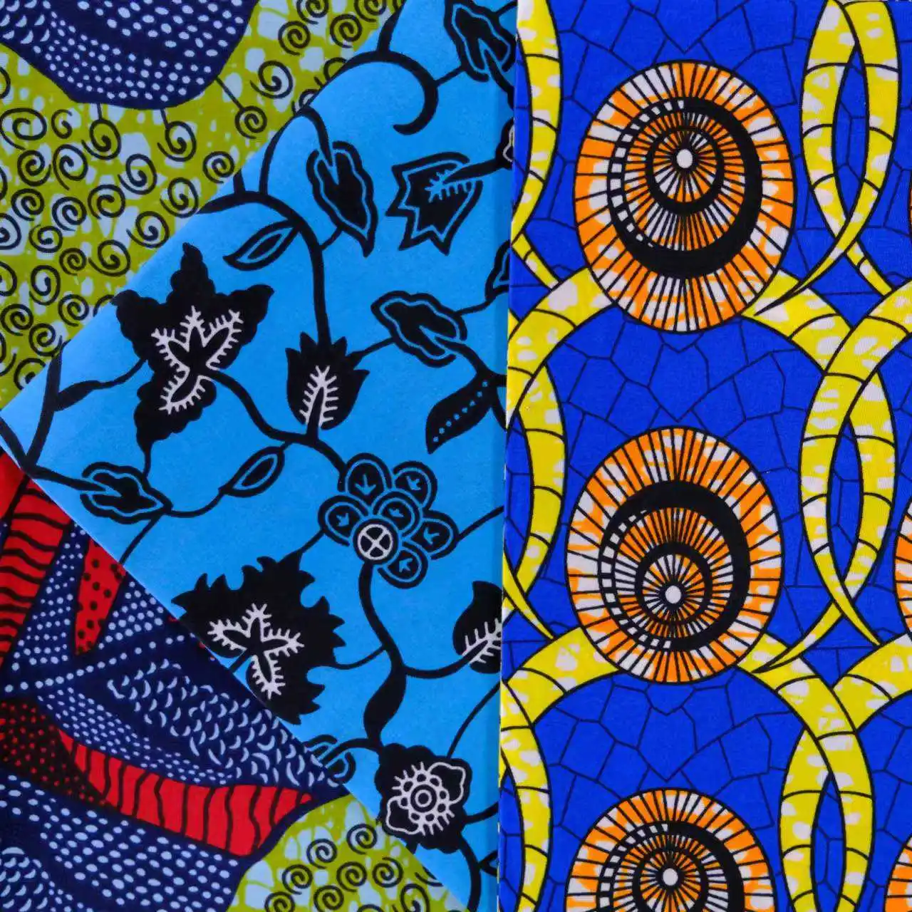 Factory Supply African Wax Prints 100% Cotton Fabric 6 Yards Woven Plain Custom Printed Double Wax Fabric