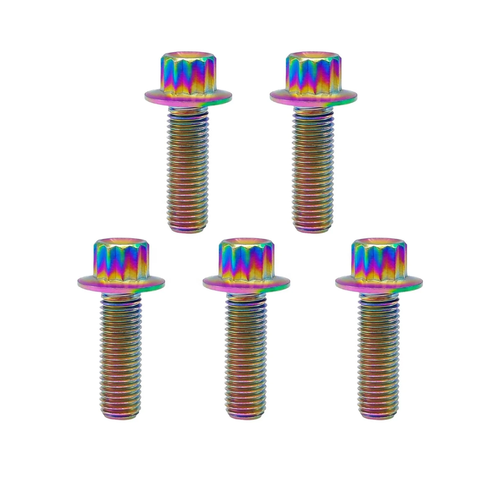 M6 M8 Torx титановые болты с шестиугольной головкой для мотоцикла двойным приводом синие фланцевые из титана