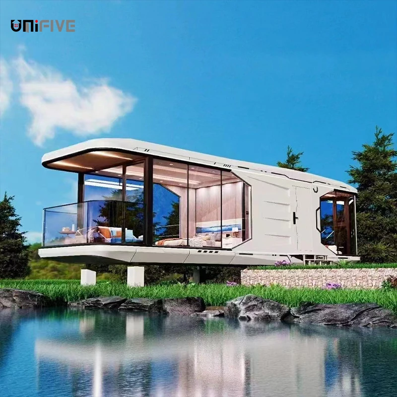UNIFIVE Anti-Seismic Prefabricated Cabin Luxury Modern Steel Structure Capsule House Hotel Portable Mobile Prefab Villa