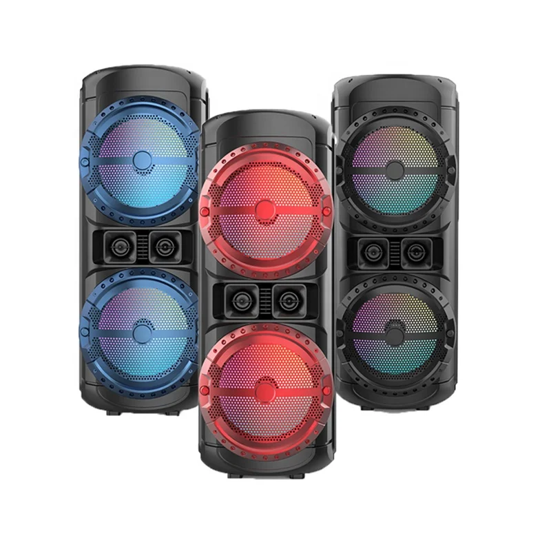 Factory Direct Fashion Wireless Party Big Size Professional Bluetooths Dj Box Battery Powered Wireless Speaker With Light Mic