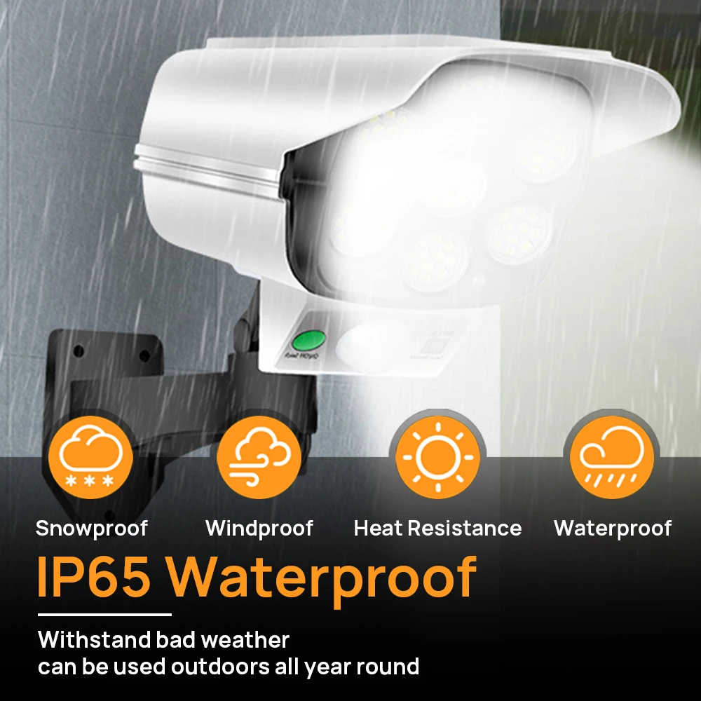 Factory Price LED Solar Wall Light with Human Body Induction Simulation Camera Sensor for Garden Lighting Charges Inductively