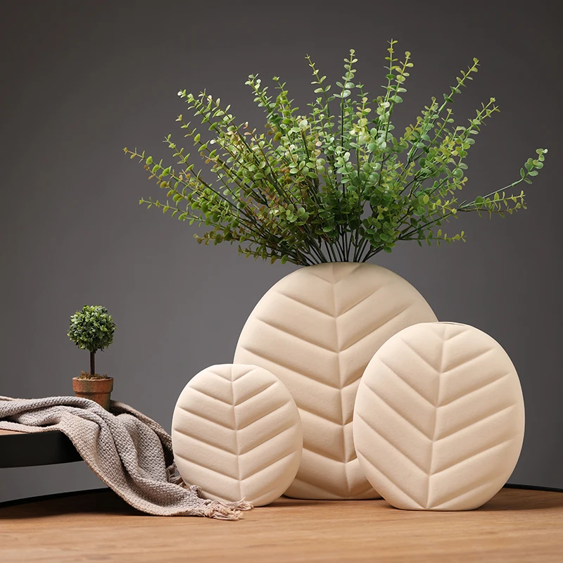 White Stoneware Vases And Planters Wholesale Home Decoration Vase Matte Ceramic Vases For Flowers