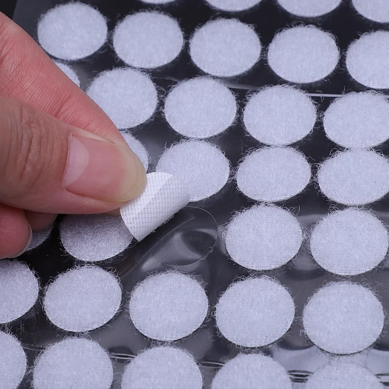 10/15/20/25mm Transparent Hook And Loop Dots Self Adhesive Round Hook And Loop Tape Fastener Hook Loop Dots