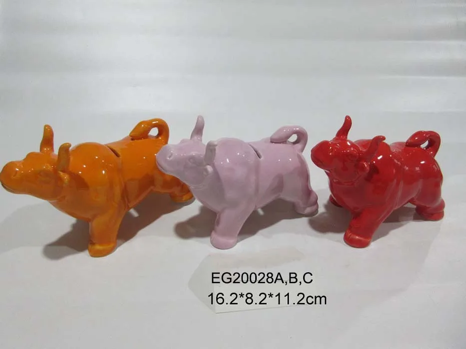 High quality Ceramic handmade crafts porcelain piggy bank for Children