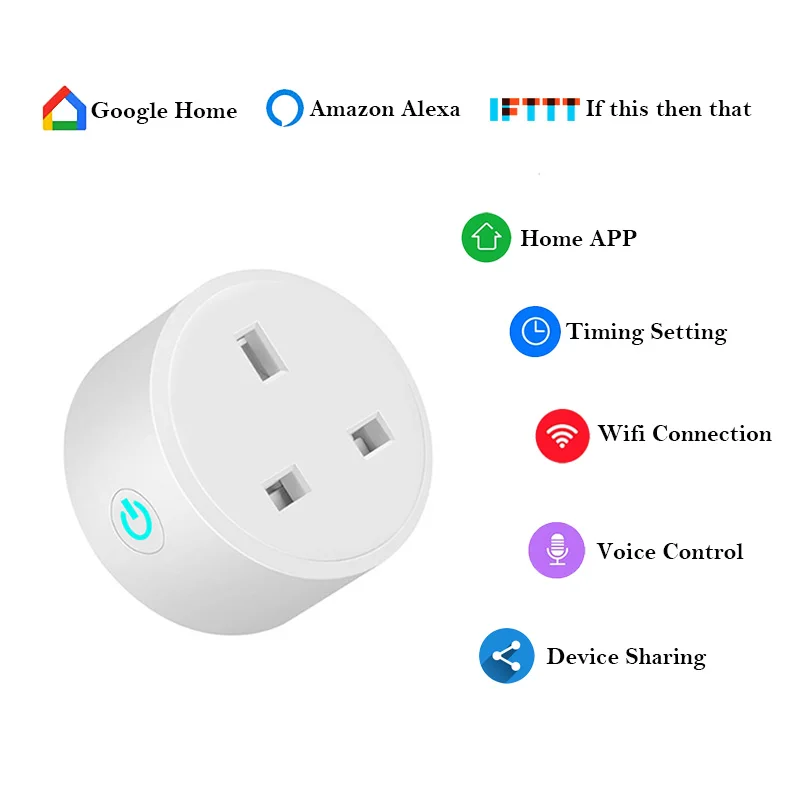 Розетка с дистанционным управлением Wi-Fi работает с Amazon Alexa Google ассистентом Ifttt, настенные розетки для зарядного устройства