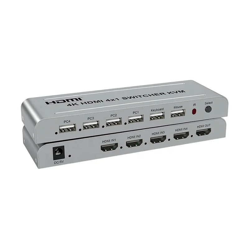 Xput 4K 4-портовый HDMI USB KVM переключатель 4X1 адаптер коробка