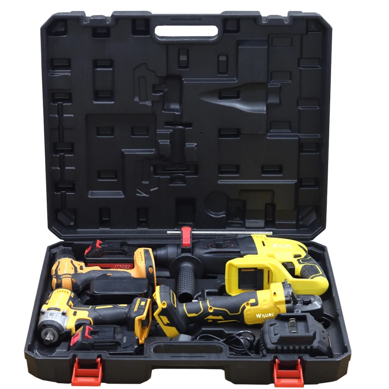Factory 21v Power Drills Tool Set Kit Portable Electric Cordless Brushless 18v Cordless Drill Lithium Battery Power Tools Kit