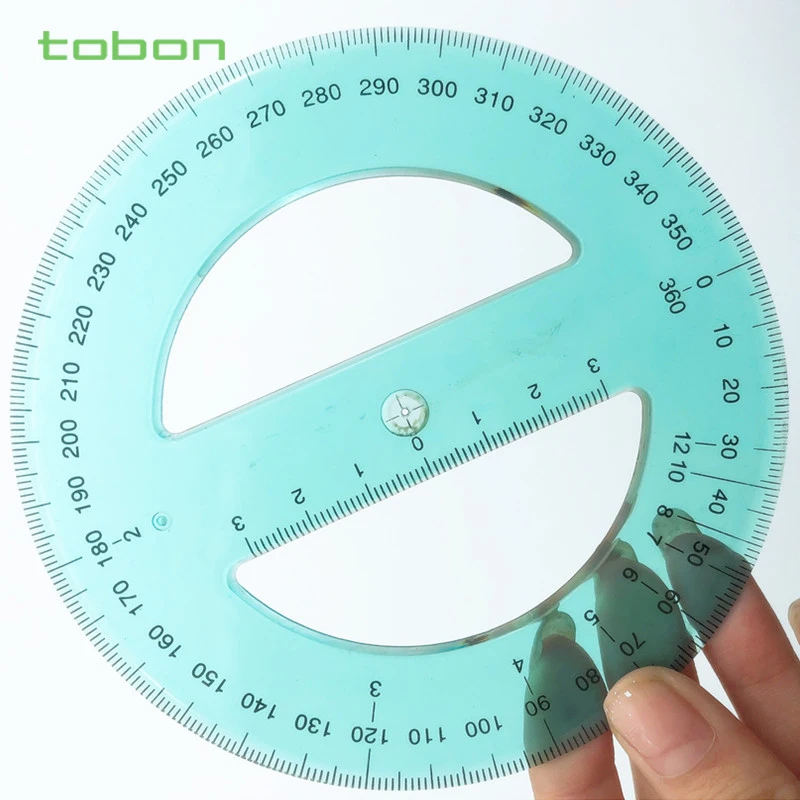 Clear ruler 360 degree round protractor