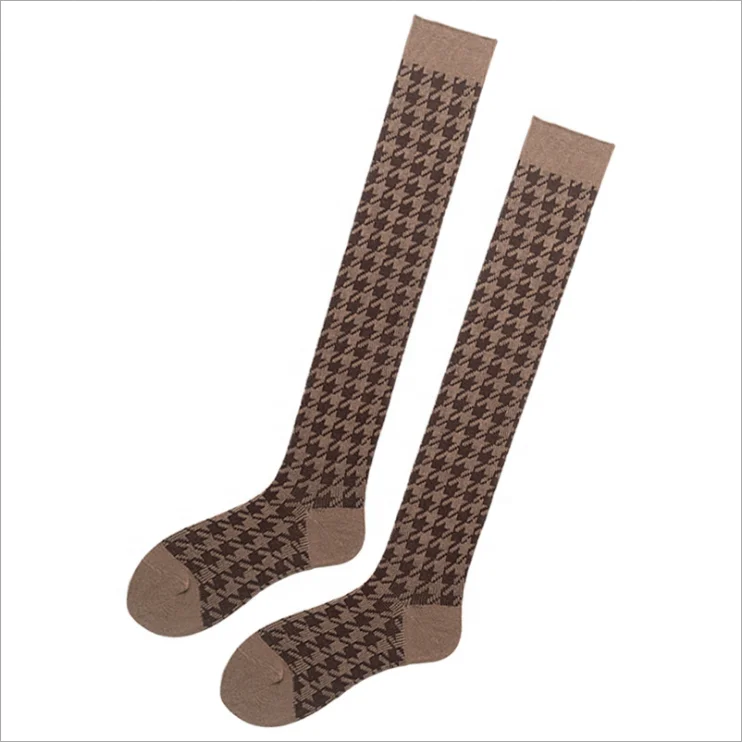 Хлопок пользовательских высокого девушки с длинным сжатия по сравнению зауженным голенищем высотой выше колена носки для