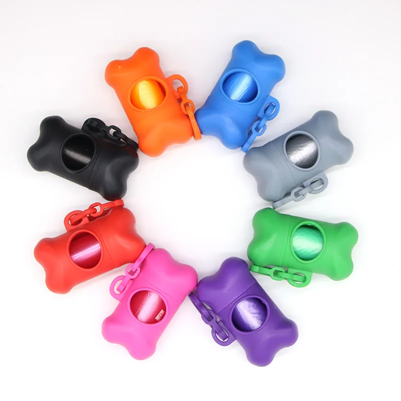 Manufacturer Wholesale Custom Bone shape custom poop bag dispenser pet dog poop bag holder dog waste bag dispenser