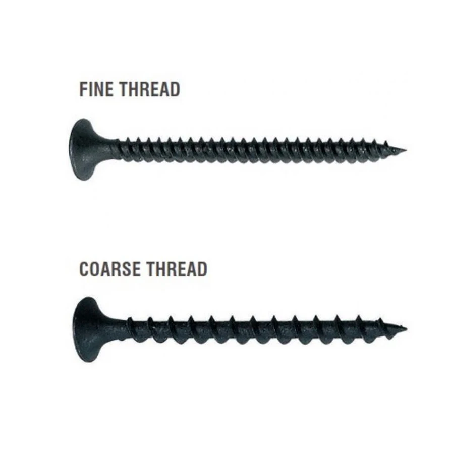 3.5x25mm Fine Coarse Thread Black Phosphated Sheetrock Dry Wall Drywall Screw Manufacturer For Wood