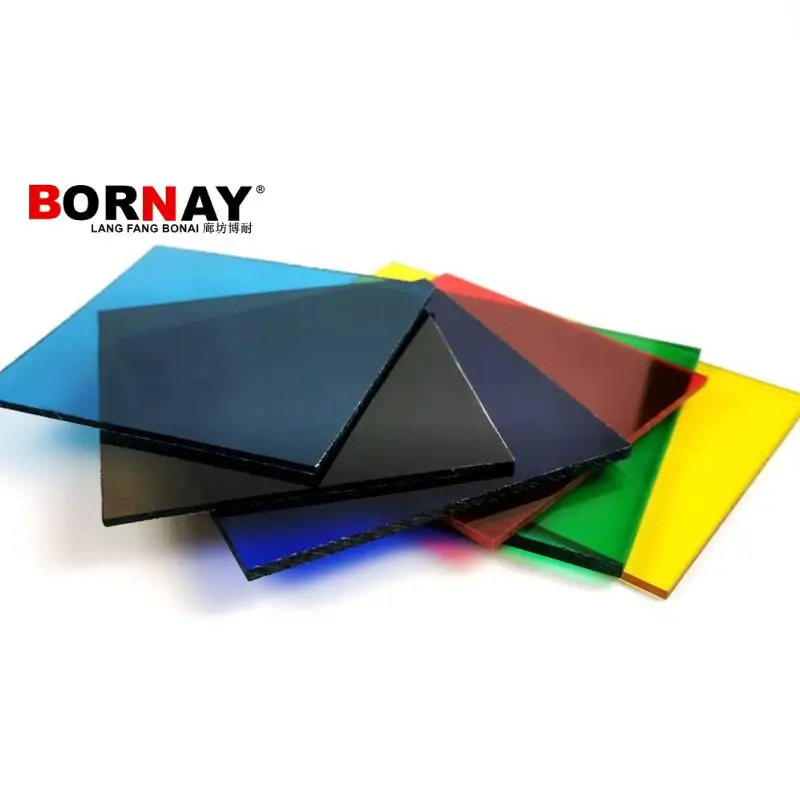 langfang bonai  Solid Sheet Colorful UV layer 100% resin solid polycarbonate panels clear sheets price list
