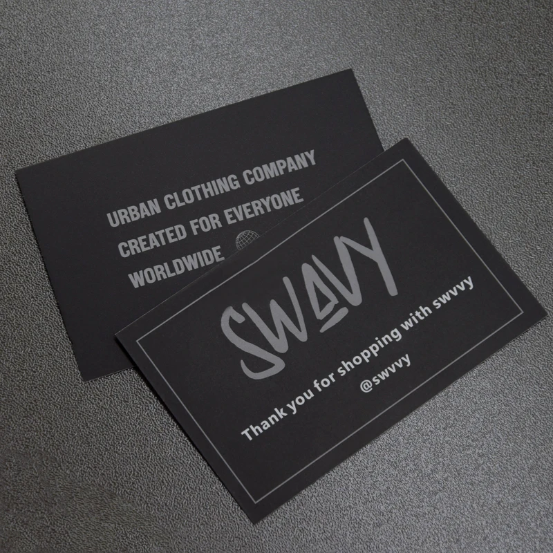 customized personalised logo black thank you card post cards for small business