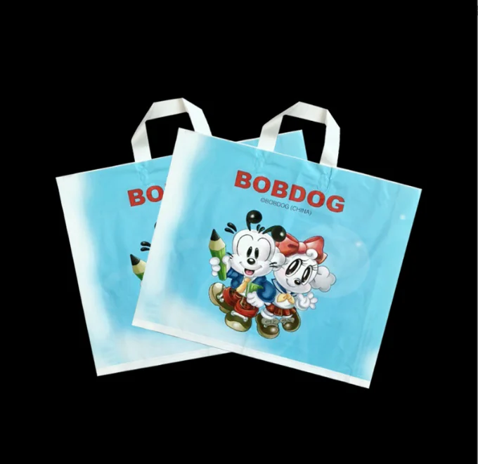 Customized pe plastic tote bag degradable  customized vest bag shopping bag