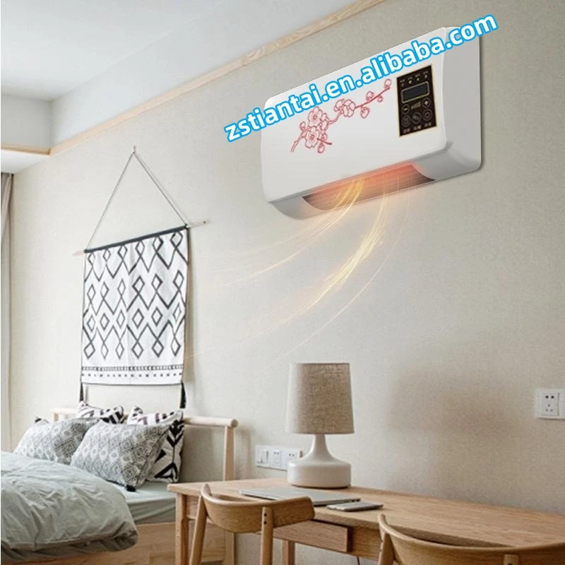 Super quiet electric wall mounted heater household ptc ceramic electric fan heater smart timing wall mounted room heaters