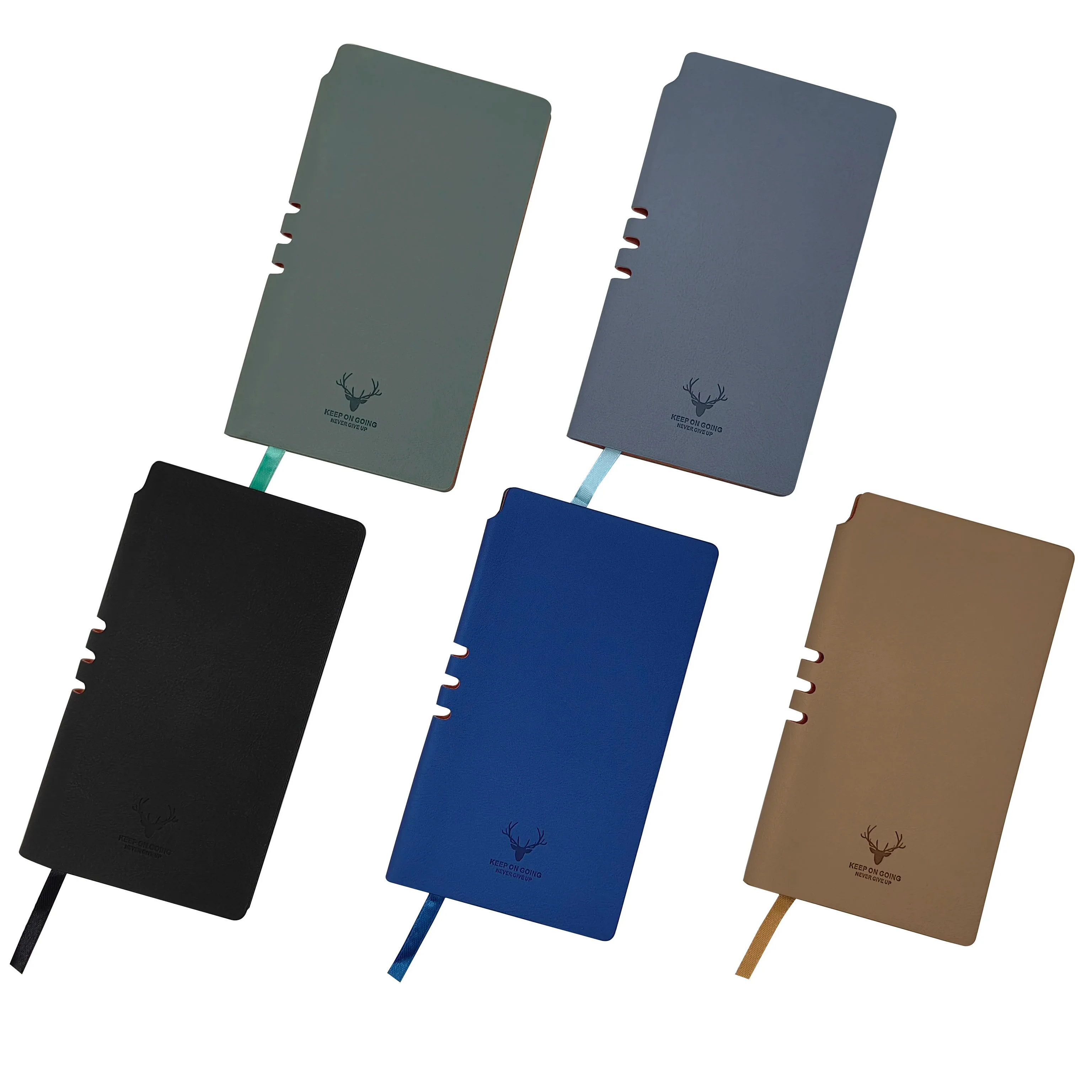 A6 Pocket Notebook PU Leather Diary Embossed Logo Custom Soft Leather Journal With Pen Holder Notebook