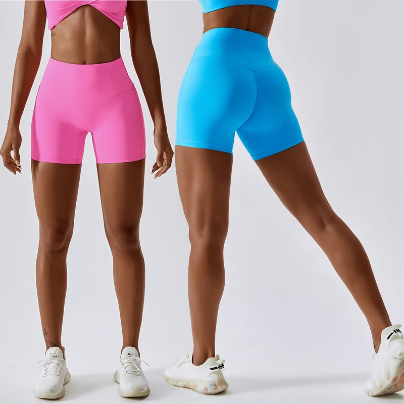 SHINBENE Custom Logo Workout Yoga Athletic Shorts High Waisted Biker Shorts for Women