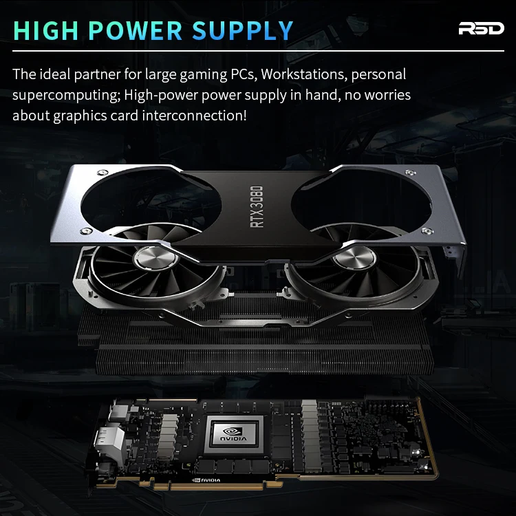 Блок питания ATX 2000 Вт для компьютера корпуса вентилятора серверного блока графической карты 24-контактный блок майнинга