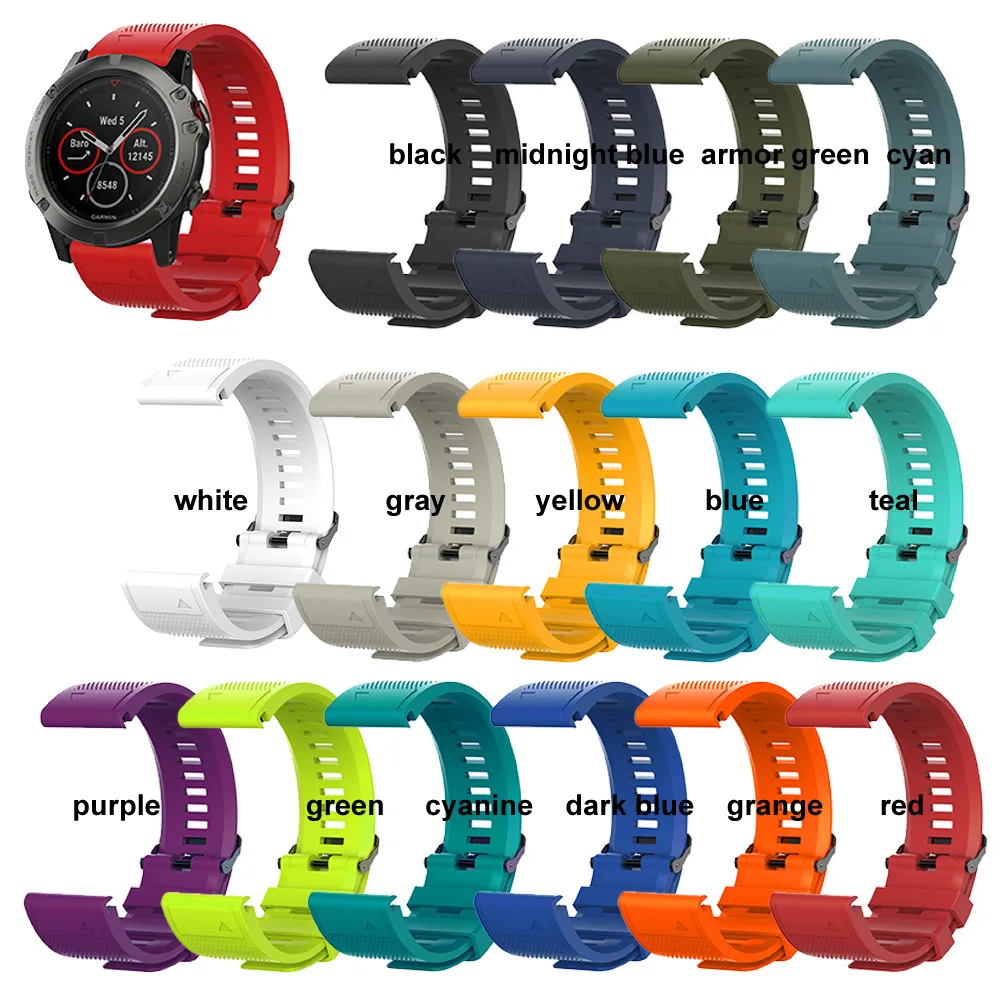 Smart Watch Band silicone bracelet Strap for Garmin Fenix 7 7x  5 5s 5X 6X 26MM 22MM 20MM