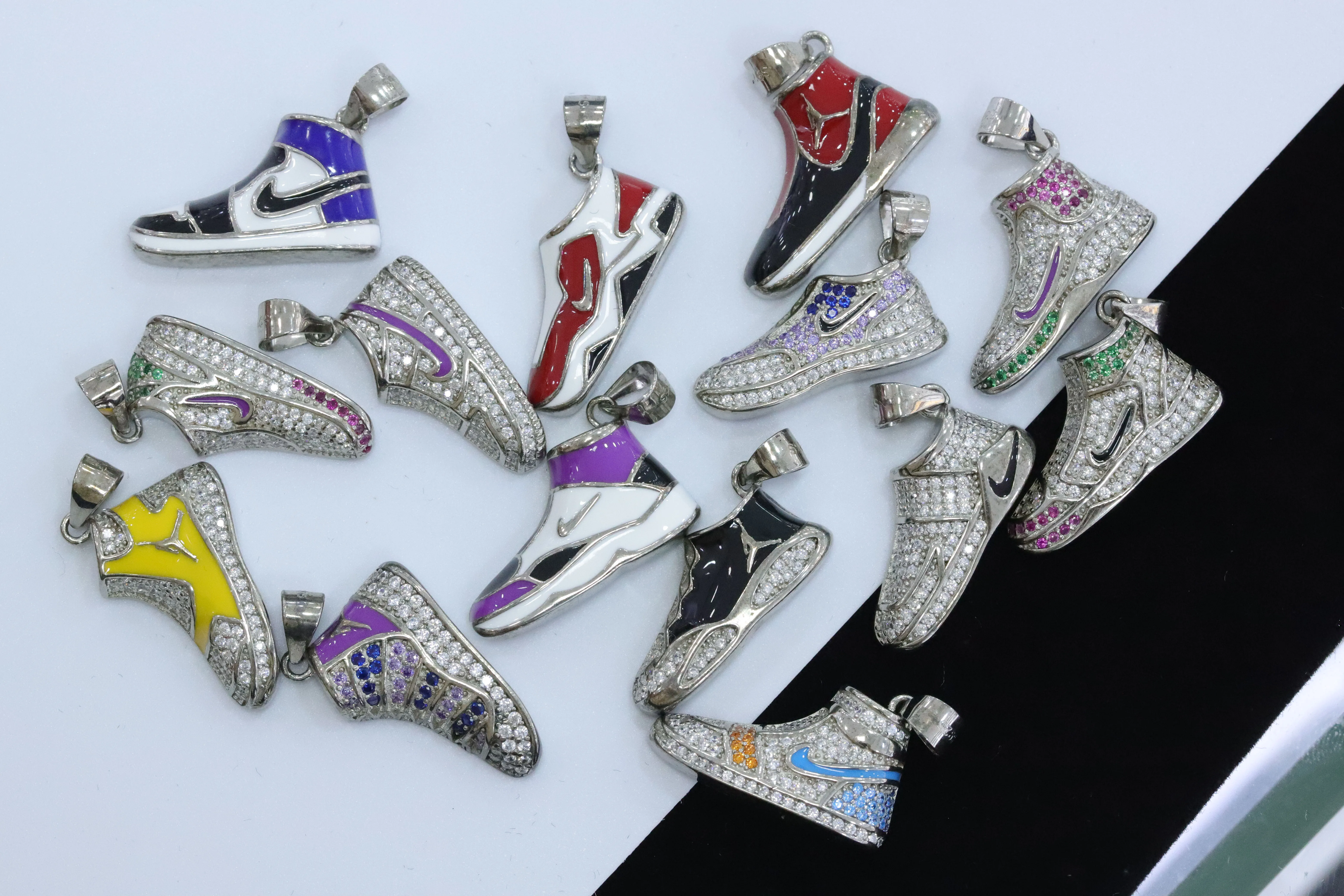 High Demand Luxury Hip Hop S925 Sterling Silver Shoes Shape Pendant Custom Gift for Children with Moissanite