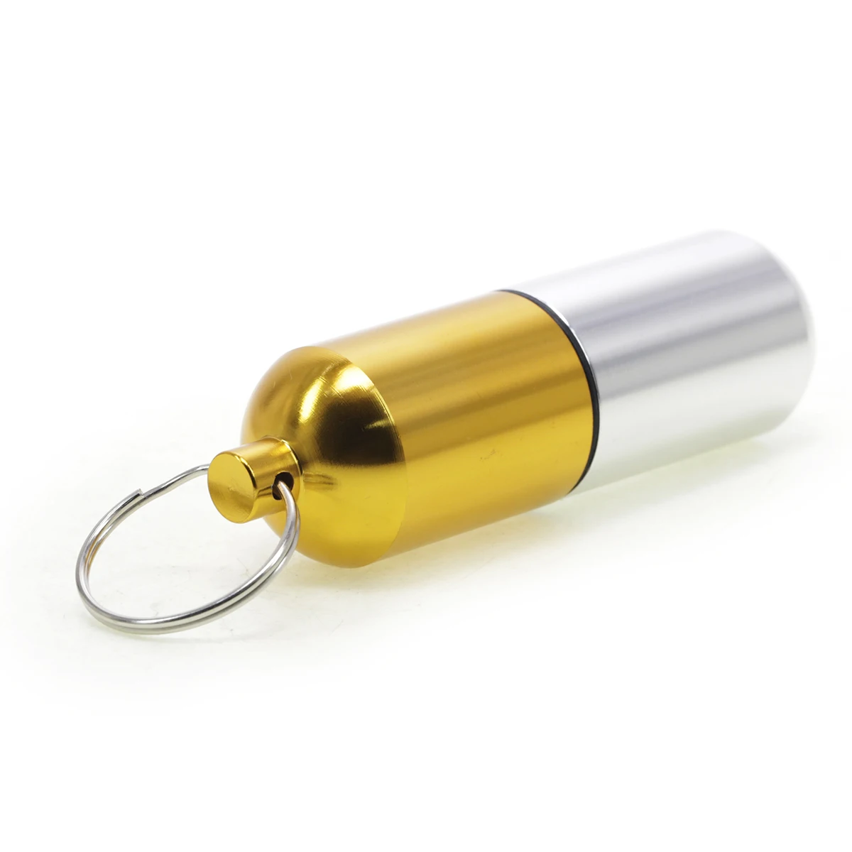 Diameter 25mm aluminum alloy color matching capsule storage tank Portable keychain jar 51007