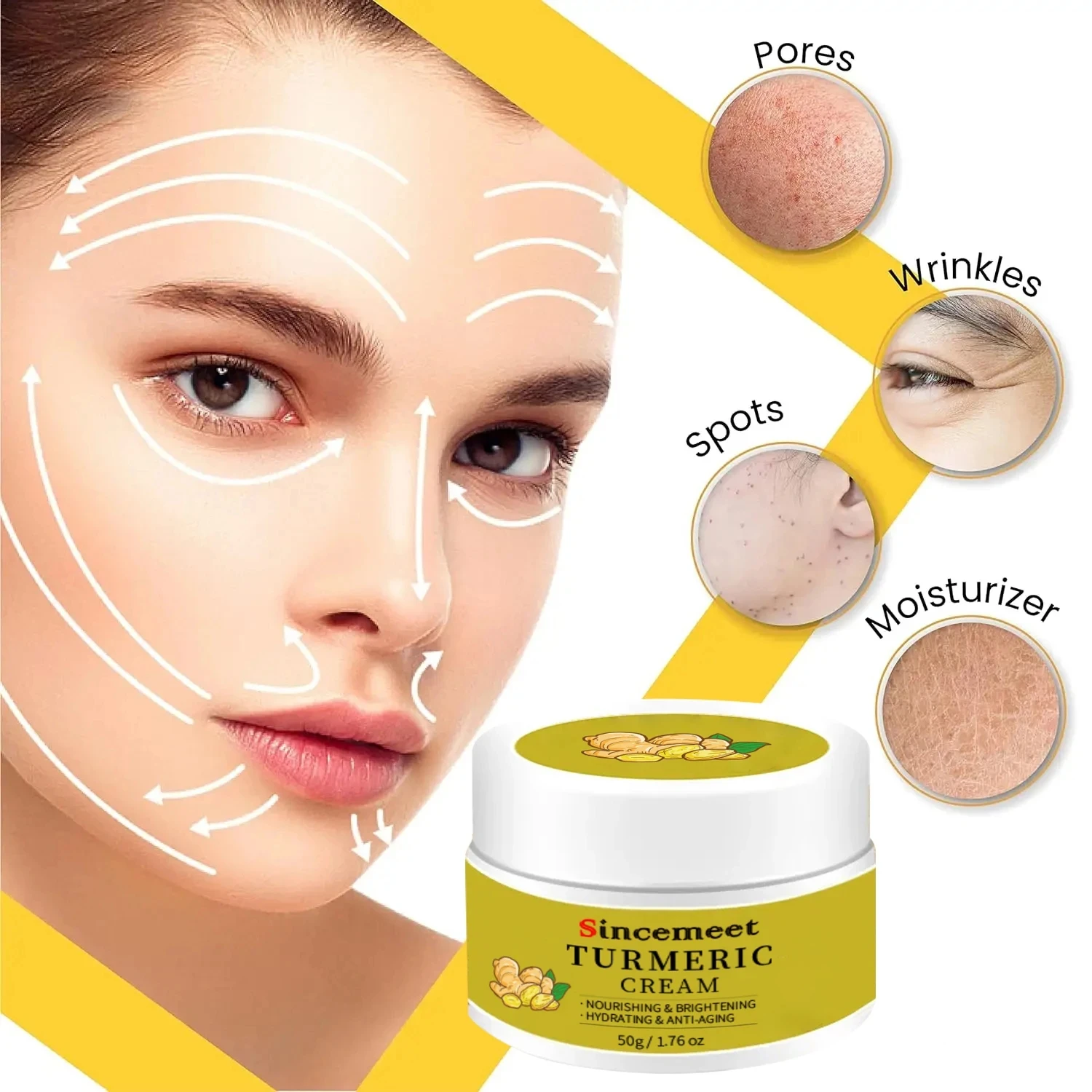 OEM Face Cream Care Removing Dark Spots Acne Treatment Anti Acne Face Vitamin C Cream Turmeric Cream