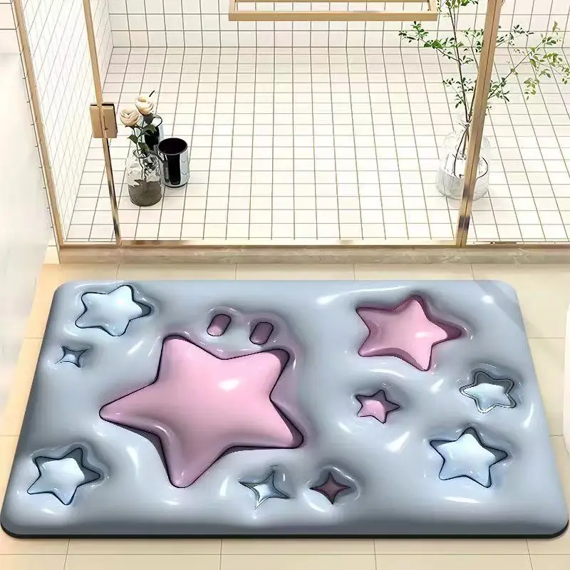 Cute 3D Print Non-Slip Super Water Absorption Bath Mat 50*80*0.3cm