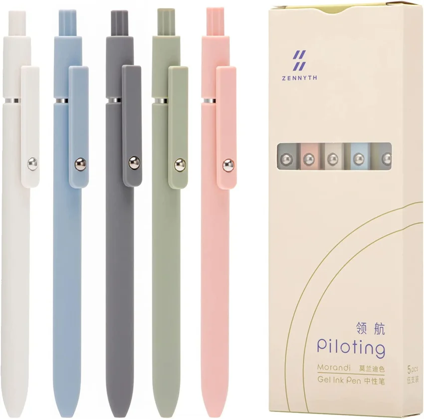 Luxury Metal Writing Pen with Premium Black Gel Ink Retractable for Office School Home Supplies metal pen