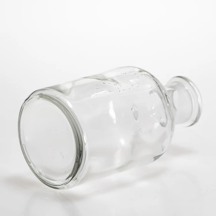 125ml Lab use glass narrow mouth clear reagent bottle with glass lid