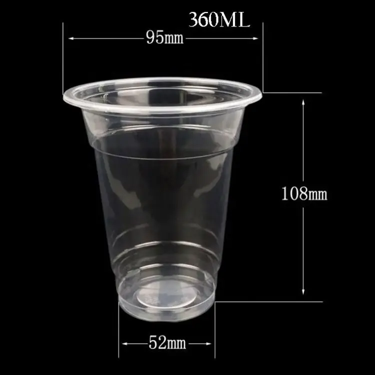 Digital Printing Custom Plastic Disposable PP Logo Boba Milk Smoothie Milkshake And Tea Cups Bubble Tea Cup With Lid