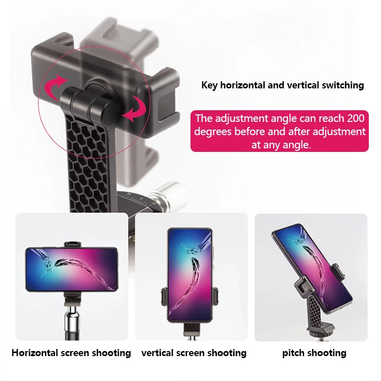 Wholesale smartphone mount ABS plastic UNC1/4 screw head tripod selfie stick