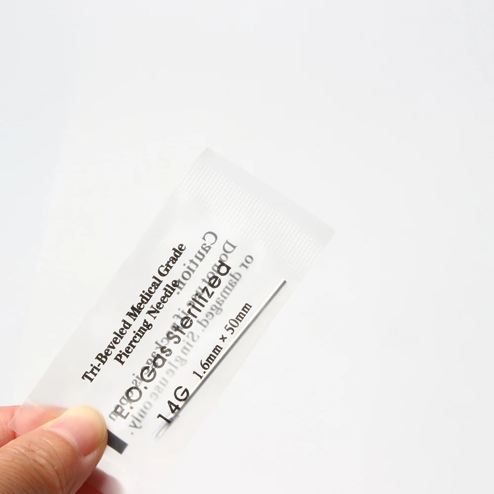 100Pcs 12G 13G 14G 16G 18G 20G Body Piercing Needles Disposable Professional Piercing Needles for Body Ear Navel Nose Lip Nipple