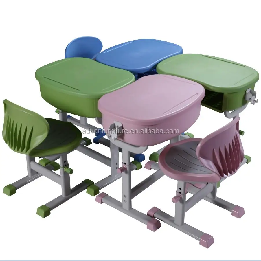 
School Supplies Commercial Furniture ABS Desktop Board Student Desk Chair Set 