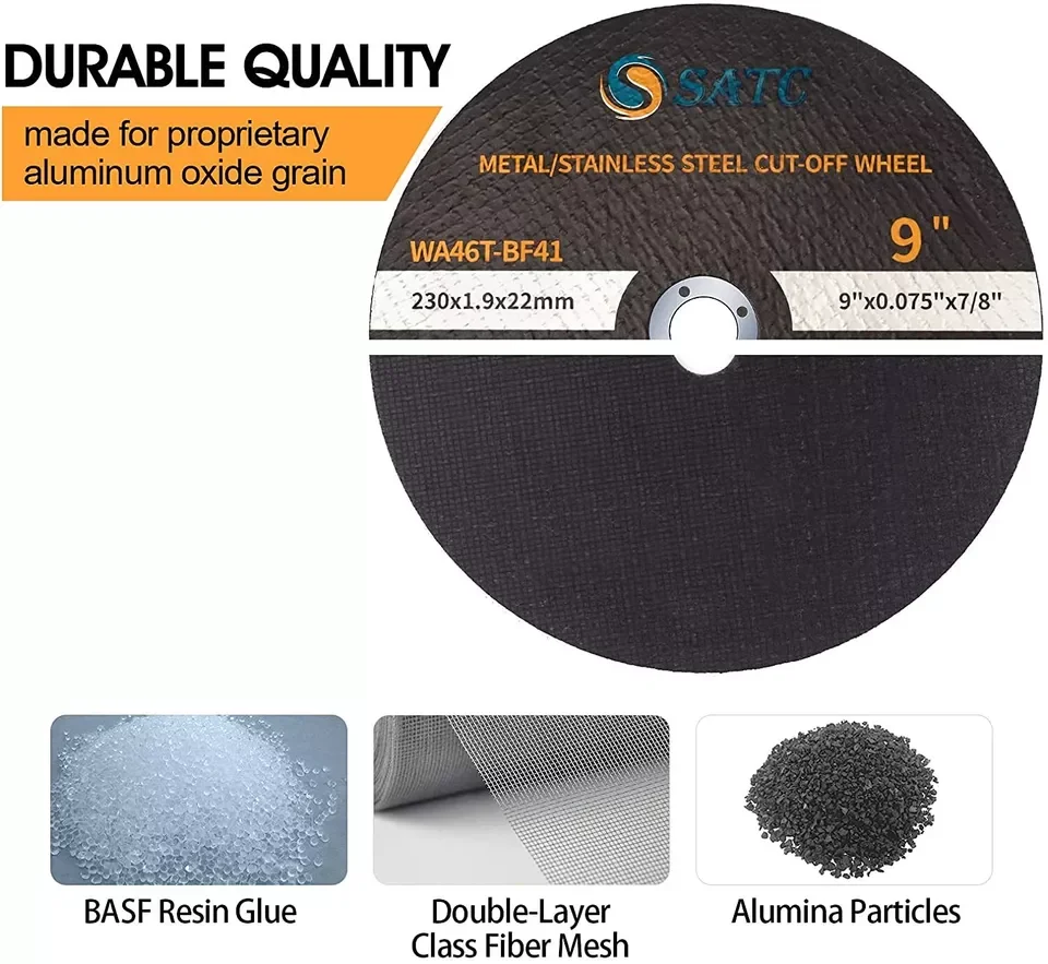 9-Inch round Cutting Disc for Metal & Stainless Steel 9x.075x7/8 Cut-Off & Grinding Wheels  Aluminum Oxide Applications