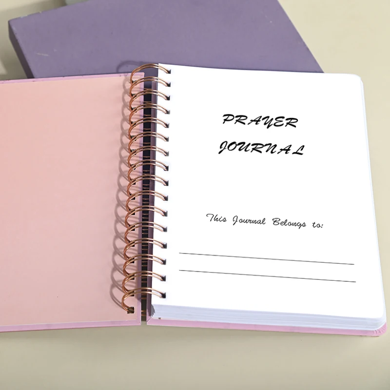 Custom Print Spiral Hardcover Journal Self Care Planner Affirmation Manifestation Gratitude Sermon Bible Prayer Journal