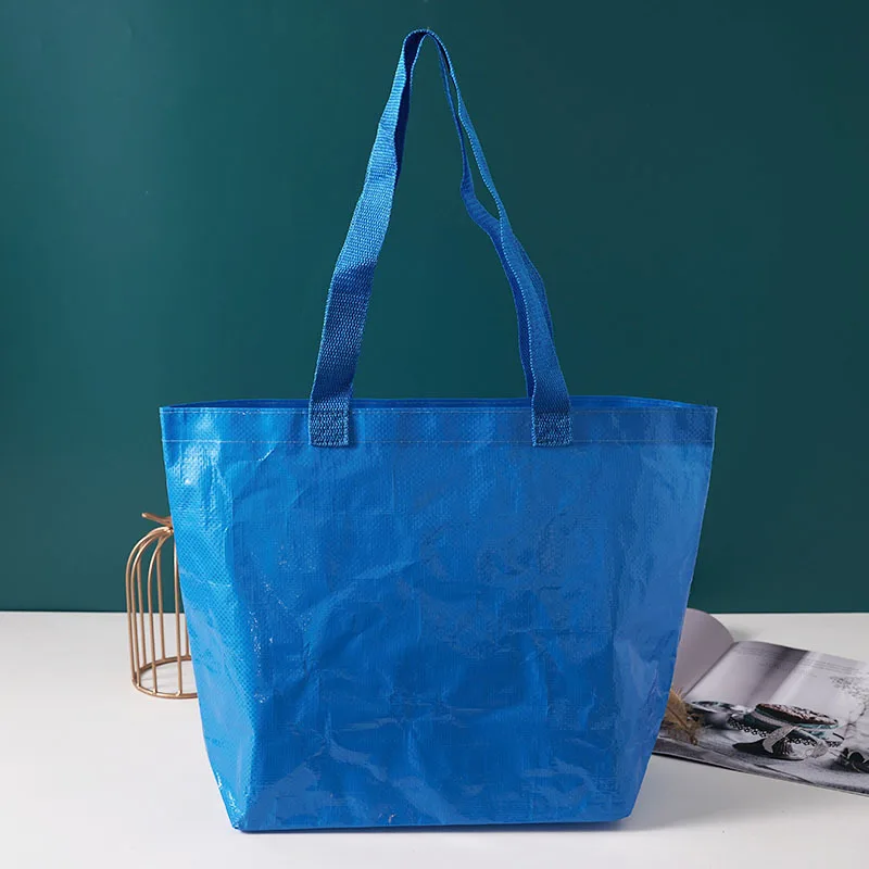 Одежда переработанная тканая Подарочная рекламная цветная печать с логотипом ламинированная сумка-тоут