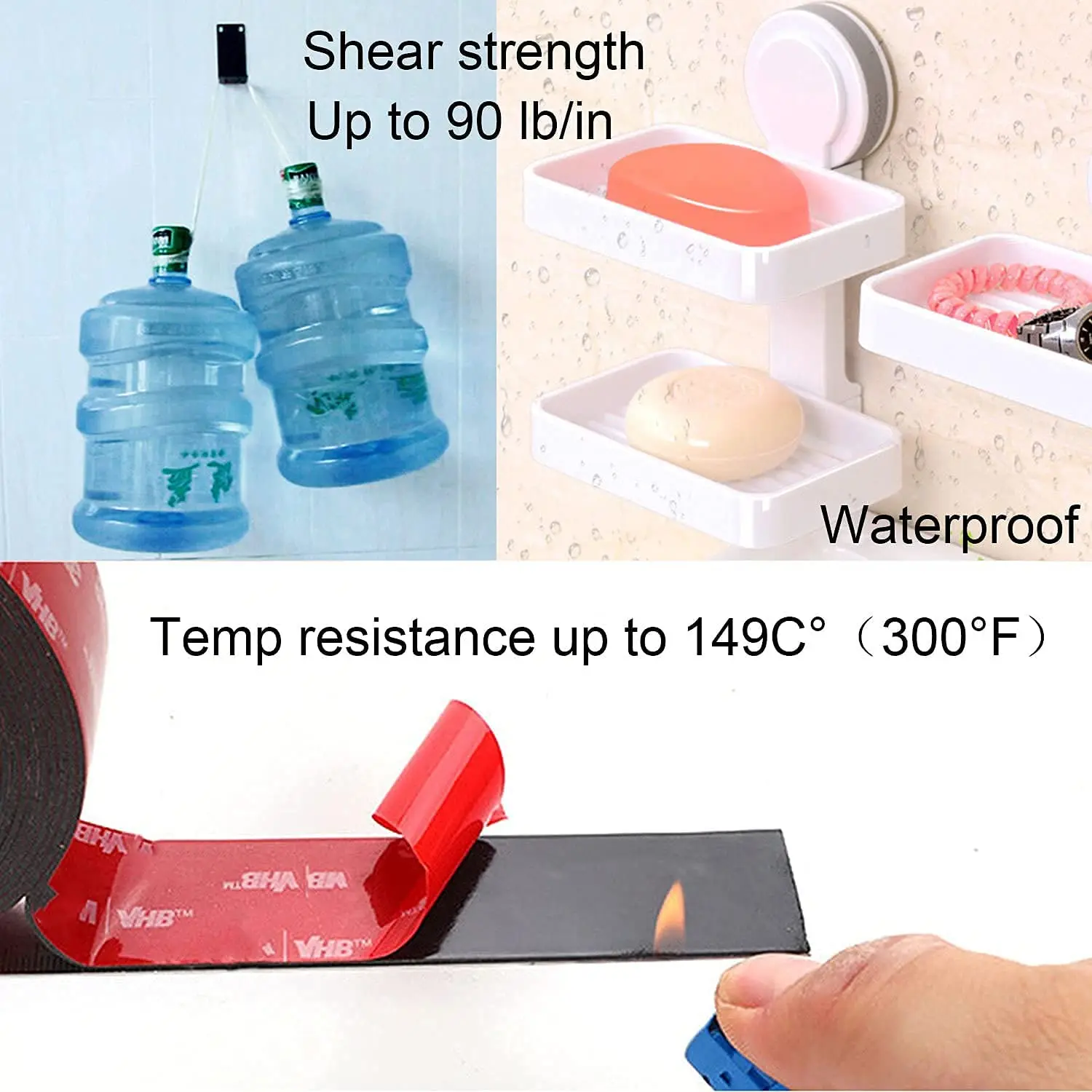 EONBON New Design 5952 Black Acrylic Double Side Foam Tape, Mounting Tape For Walls Automotive Decorations Mountings