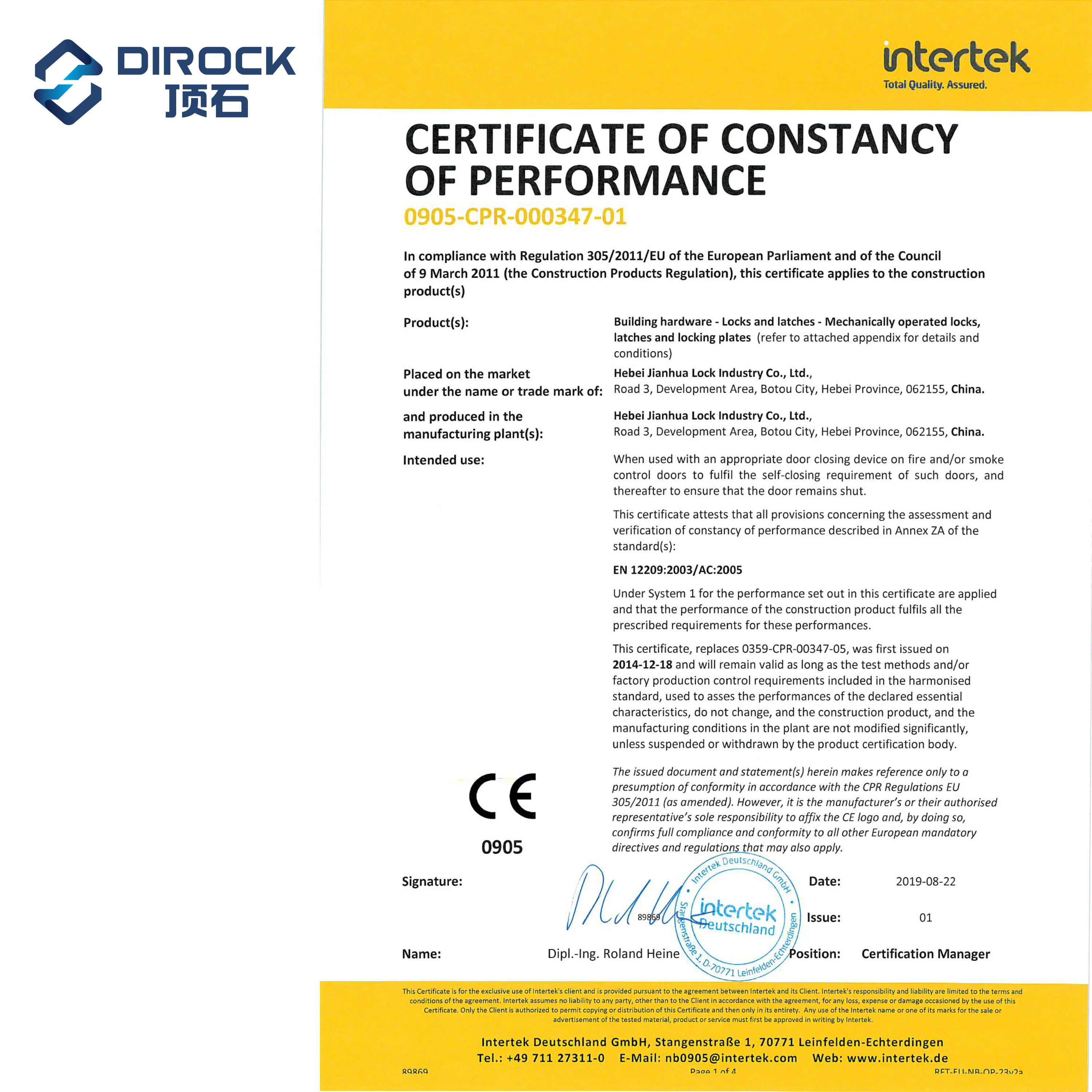 Dirock SS304 classroom mortise lock for school/building/airport/hospital/supermarket/mall with DIN cylinder hole 55mm backset